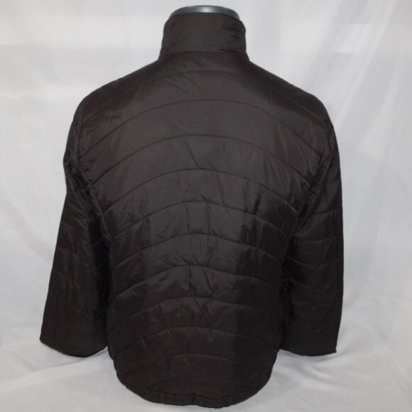 LL Bean Womens M 10 - 12 Brown Pink water resistant Puffer Jacket Full Zip - Picture 7 of 9